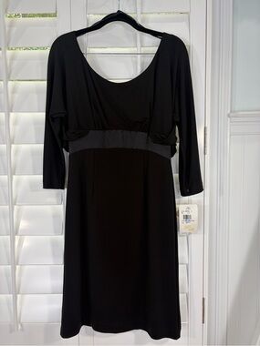 NWT Nicole Miller Collection Black 3/4-Sleeve Scoop Neck Dress (6)